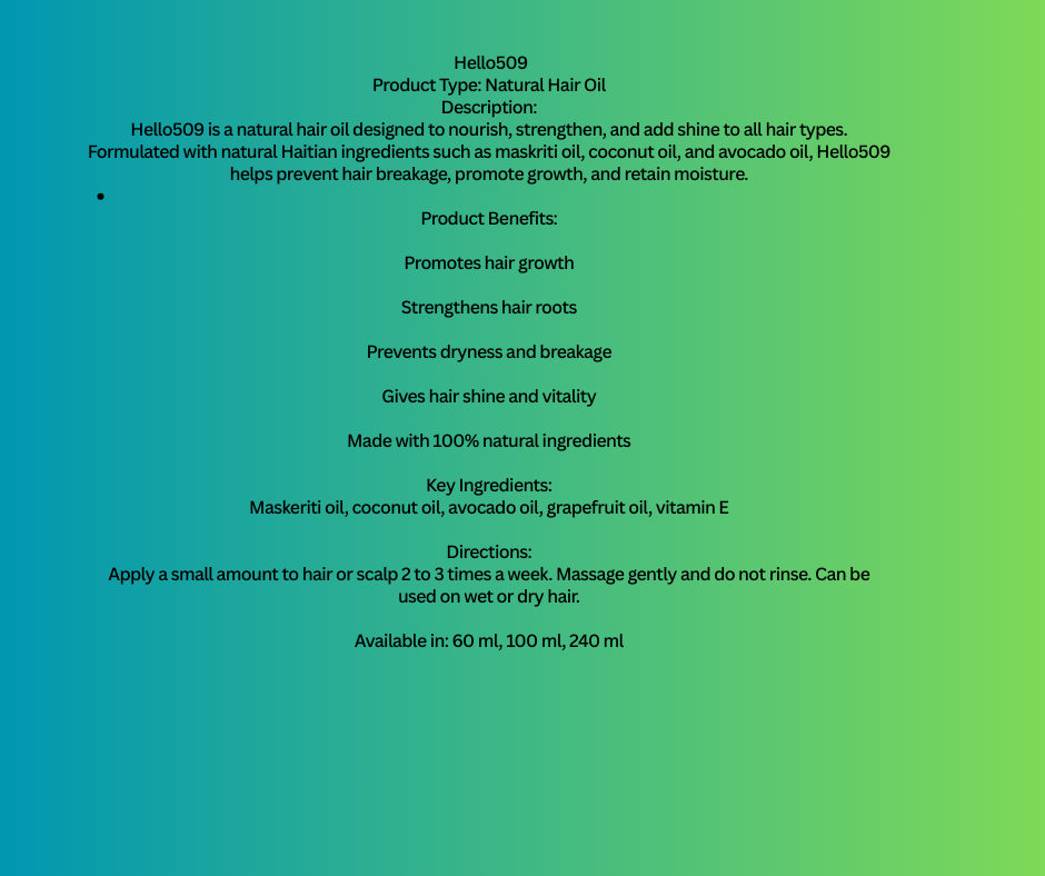 Hello509 Glow Hair Oil